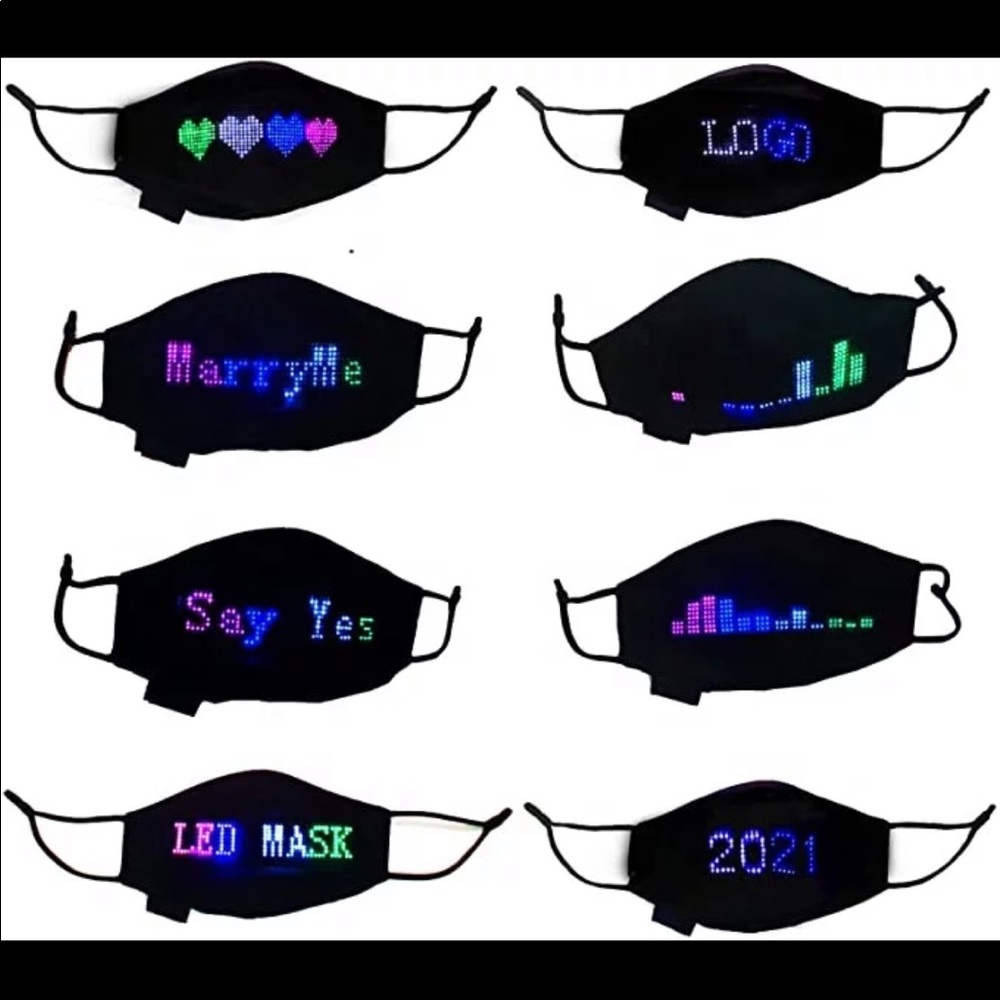 NWT Programmable LED Wireles Bluetooth Unisex Mask